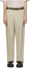 Bottega Veneta Gray Pleated Trousers In 9286 Bone