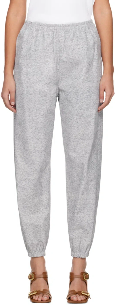 Bottega Veneta Gray Printed Leather Pants In 8531 Light Grey Mel