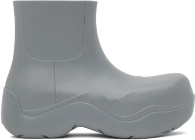 BOTTEGA VENETA GRAY PUDDLE CHELSEA BOOTS