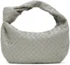 Bottega Veneta Gray Teen Jodie Shoulder Bag In 1556 Agate Grey Gold