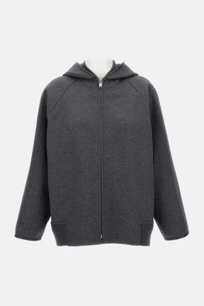 BOTTEGA VENETA GRAY WOOL CABAN