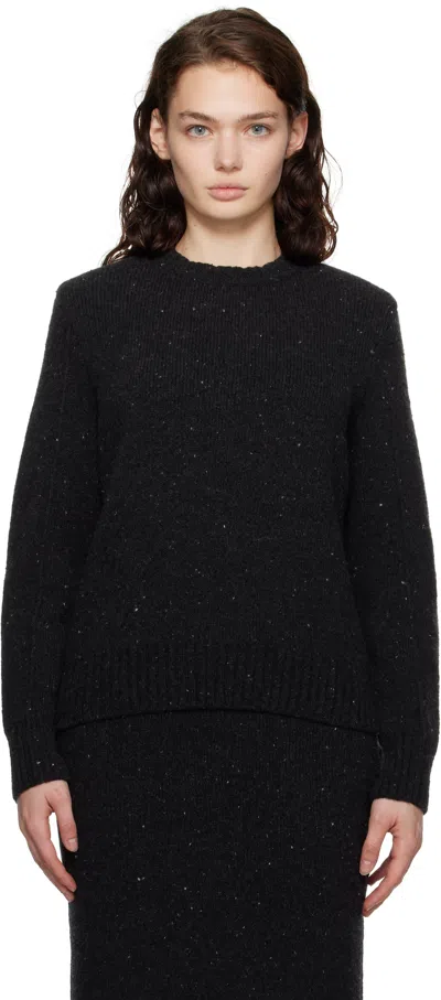 Bottega Veneta Wool Blend Tailored Jumper In Dark Grey