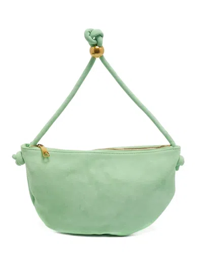 Pre-owned Bottega Veneta Suede Knot Tote Bag In Green