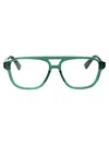 Bottega Veneta Green Acetate Optical Glasses In Green