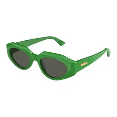 Bottega Veneta Yellow Acetate Sunglasses For Women In Green