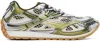 Bottega Veneta Green Sneakers With Unique Mesh Pattern And Durable Sole In 2848 Mud White