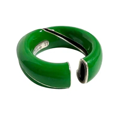 Pre-owned Bottega Veneta Green Band Ring ()