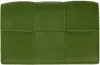 Bottega Veneta Green Business Card Case In 3141 Avocado Gold