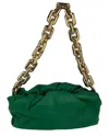 Bottega Veneta Green Chain Leather Pouch Bag Clu