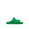 Bottega Veneta Green Cotton Slipper In Red