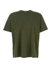 Bottega Veneta Green Crewneck T-shirt With Embroidered Fish In Cotton Man In Green