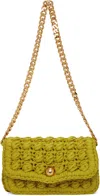 Bottega Veneta Green Crochet Shoulder Bag In 3520 Kiwi