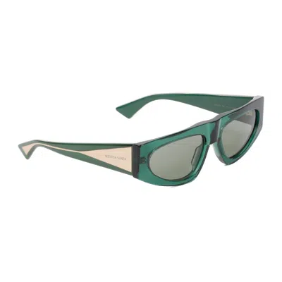 BOTTEGA VENETA GREEN CRYSTAL ACETATE SUNGLASSES