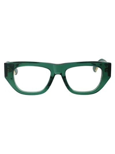 Bottega Veneta Green Crystal Transparent Acetate Glasses