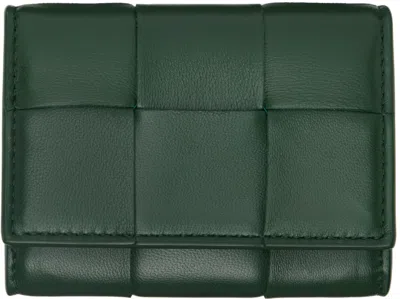 Bottega Veneta Green Envelope Coin Pouch In 3035 Raintree Gold