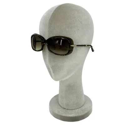 Pre-owned Bottega Veneta Green Frame Square Lens Woven Leather Sunglasses