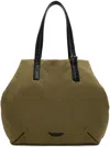 Bottega Veneta Green Insulated Tote In 2900-mud/black