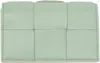 Bottega Veneta Green Intrecciato Card Holder In 3403 New Sauge Gold