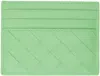 Bottega Veneta Green Intrecciato Credit Card Holder In 3979 Siren Gold