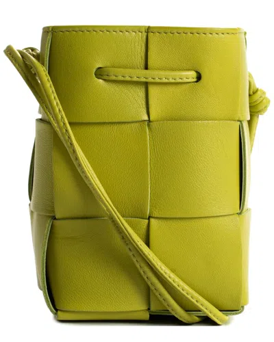Bottega Veneta Green Intrecciato Leather Cassette Bucket Bag (authentic Pre-  Owned)
