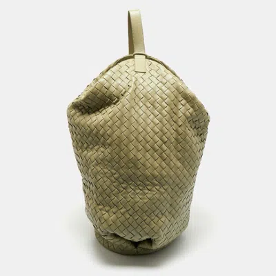 Pre-owned Bottega Veneta Green Intrecciato Leather Large Hop Bag