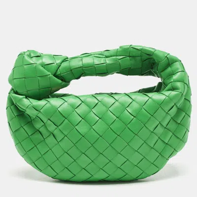 Pre-owned Bottega Veneta Green Intrecciato Leather Mini Jodie Hobo