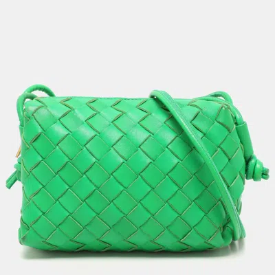 Pre-owned Bottega Veneta Green Intrecciato Leather Mini Loop Shoulder Bag