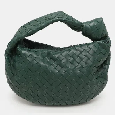 Pre-owned Bottega Veneta Green Intrecciato Leather Teen Jodie Hobo