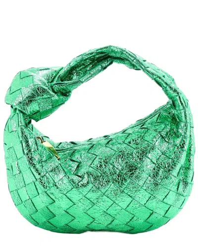 Bottega Veneta Green Intrecciato Nappa Jodie Hobo Metallic Mini (authentic Pre-loved)
