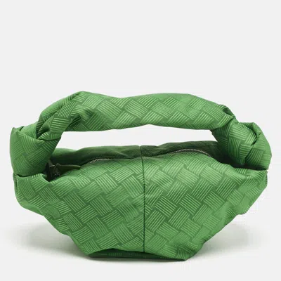 Pre-owned Bottega Veneta Green Intrecciato Print Fabric Mini Bv Jodie Hobo