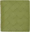 Bottega Veneta Green Intrecciato Slim Bi-fold Wallet In 2442 Teal Leaf