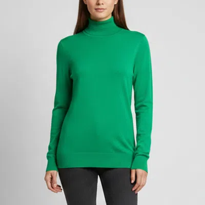 Pre-owned Bottega Veneta Green Knit Turtleneck Sweatshirt S