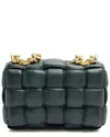 Bottega Veneta Green Lambskin Cassette Chain Maxi Shoulder Bag (authentic Pre-  Loved)
