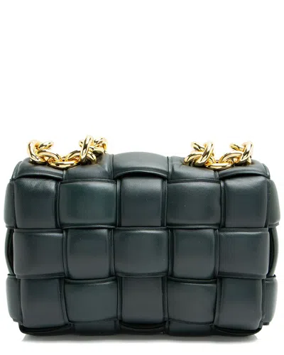 Bottega Veneta Green Lambskin Cassette Chain Maxi Shoulder Bag (authentic Pre-  Loved)