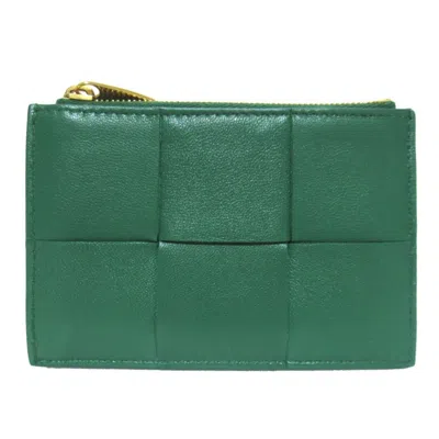 Pre-owned Bottega Veneta Green Leather Coin Purse/coin Case ()