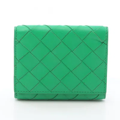 Pre-owned Bottega Veneta Green Leather Coin Purse/coin Case ()