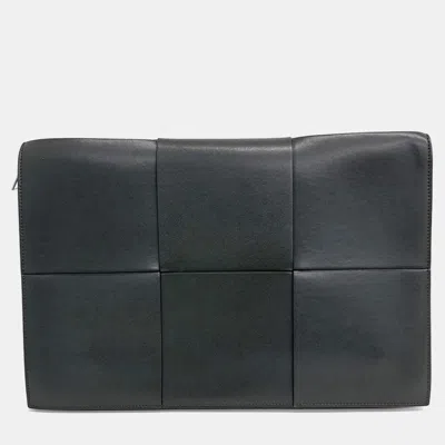 Pre-owned Bottega Veneta Green Leather Document Case