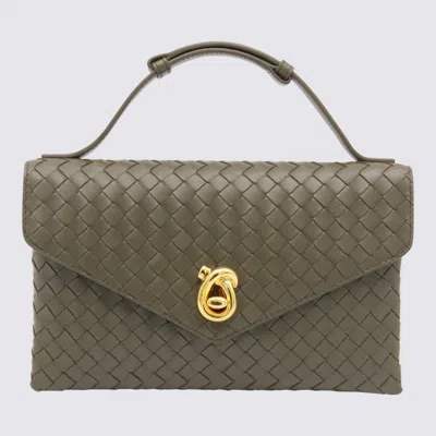 BOTTEGA VENETA GREEN LEATHER KNOT LOCK TOP HANDLE BAG