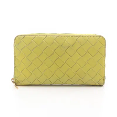 Pre-owned Bottega Veneta Green Leather Long Wallet (bi-fold) ()