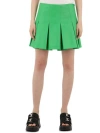 BOTTEGA VENETA GREEN LEATHER PLEATED SKIRT FOR WOMEN