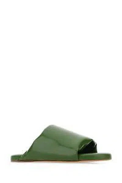 Pre-owned Bottega Veneta Green Leather Slippers