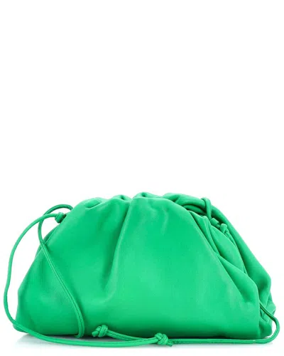 Bottega Veneta Green Leather The Pouch Mini (authentic Pre-loved)