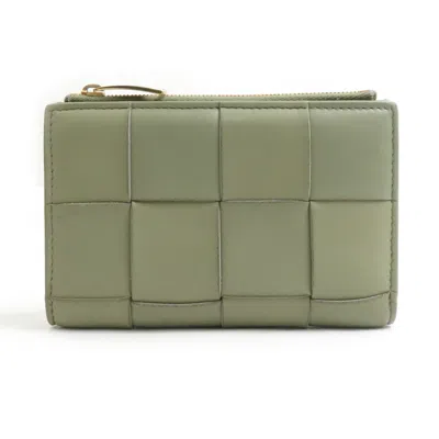 Pre-owned Bottega Veneta Green Leather Wallet (bi-fold) ()