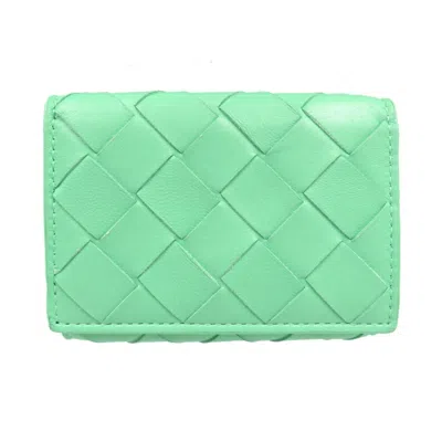 Pre-owned Bottega Veneta Green Leather Wallet (tri-fold) ()