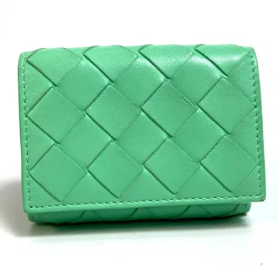 Pre-owned Bottega Veneta Green Leather Wallet (tri-fold) ()