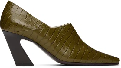 Bottega Veneta Green Lewis Heels In 3310 Olive Oil