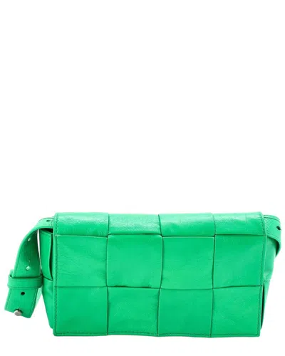 Pre-owned Bottega Veneta Green Maxi Intrecciato Leather Cassette Belt Bag (authentic  Pre-loved)