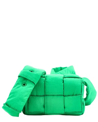 Bottega Veneta Green Maxi Intrecciato Nylon Cassette Crossbody Maxi Extra Mini  (authentic Pre-loved