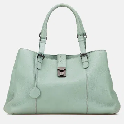 Pre-owned Bottega Veneta Green Medium Cervo Roma Tote
