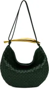 Bottega Veneta Green Medium Sardine Bag In 3050 Emerald Green
